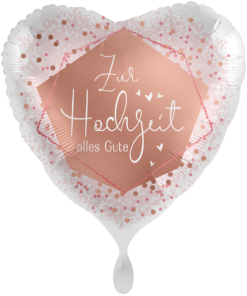 Folienballon Herz Zur Hochzeit alles Gute 71 cm