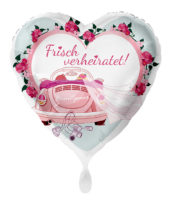 Premioloon Folienballon Herz Frisch Verheiratet 43 cm