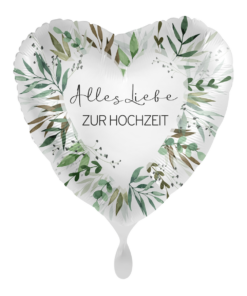 Premioloon Folienballon Herz Alles Liebe zur Hochzeit 43 cm