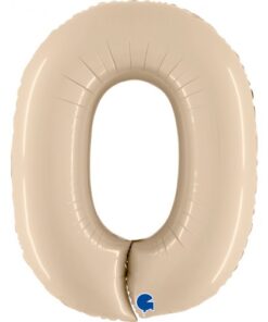 Grabo Folienballon Zahl 0 Cream 102 cm
