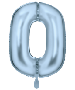 folienballon zahl 0 hellblau satin 86 cm